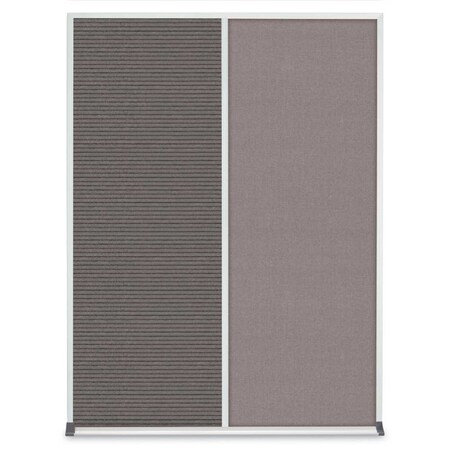United Visual Products Double Door Radius Corkboard, 48"X36", W UV8003-WHITE-CORK